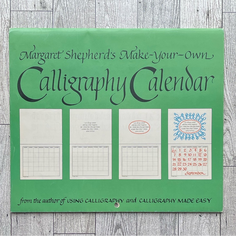 Vintage Margaret Shepherd’s Make-Your-Own Calligraphy Calendar Blank Calendar